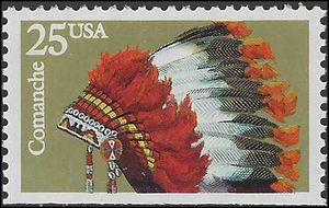 #2503 25c Indian Headdresses-Comanche 1990 Mint NH