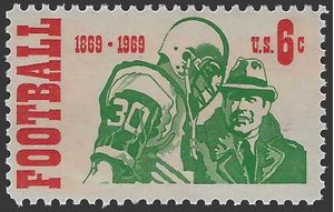 #1382 6c Intercollegiate Football 1969 Mint NH