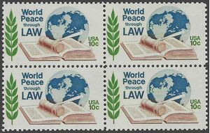 #1576 10c World Peace through Law Block/4 1975 Mint NH