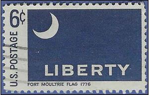 #1345 6c Historic Flags Ft. Moultrie 1968 Used