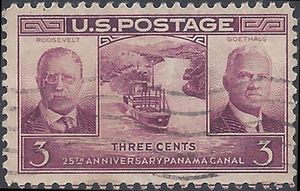 # 856 3c 25th Anniversary Panama Canal 1939 Used