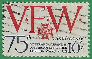 #1525 10c 75th Anniversary Veterans of Foreign Wars 1974 Used