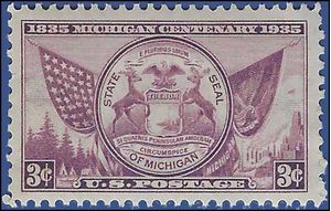 # 775 3c 100th Anniversary Michigan Statehood 1935 Mint NH