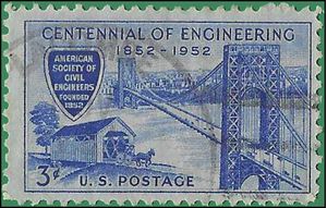 #1012 3c Centennial American Society of Civil Engineers 1952 Used