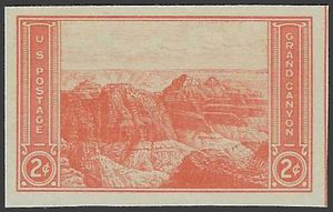 # 757 2c National Parks Grand Canyon Imperf. 1935 NGAI Mint NH