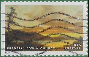 #4919 (49c Forever) Sunset, Frederic Edwin Church Booklet Single 2014 Used