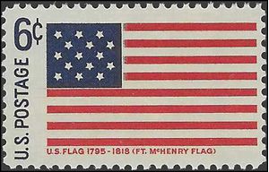#1346 6c Historic American Flags Fort McHenry 1795-1818 1968 Mint NH