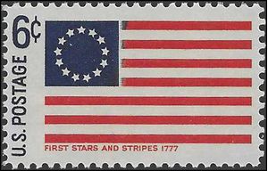 #1350 6c Historic American Flags First Stars and Stripes 1968 Mint NH