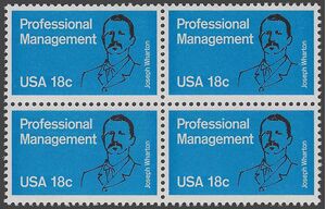 #1920 18c 100th Anniversary Professional Management Education  Block/4 1981 Mint NH