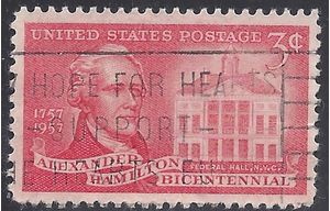 #1086 3c Alexander Hamilton American Statesman 1957 Used
