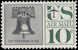 Scott C 57 10c US Airmail Liberty Bell 1960 Mint NH