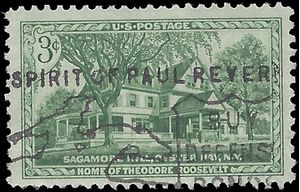 #1023 3c Sagamore Hill Home of Theodore Roosevelt 1953 Used