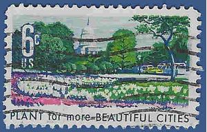 #1365 6c Beautification of America Azaleas and Tulips 1969 Used