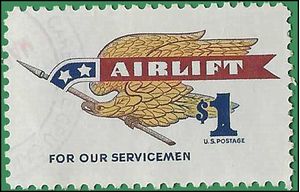 #1341 $1.00 Airlift Issue 1968 Used