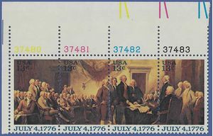 #1691-1694 13c Declaration of Independence Strip of 4 1976 Mint NH