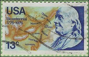 #1690 13c Benjamin Franklin 1976 Used