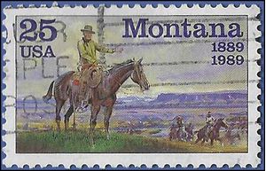 #2401 25c 100th Anniversary Montana Statehood 1989 Used