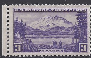 # 800 3c Alaska Mt McKinley 1937 Mint NH