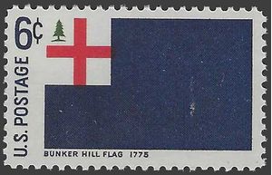 #1351 6c Historic American Flags Bunker Hill Flag 1775 1968 Mint NH