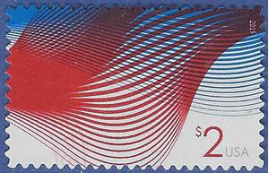 #4954 $2.00 Patriotic Waves 2015 Used