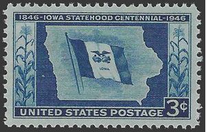 # 942 3c 100th Anniversary Iowa Statehood 1946 Mint NH