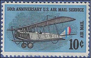 Scott C 74 10c US Airmail 50th Anniversary of Air Mail 1968 Used