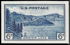 # 761 6c National Parks Crater Lake Imperf. 1935 Mint NH NGAI