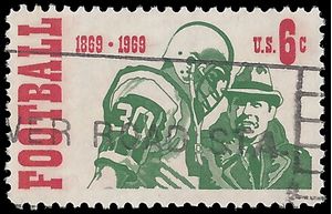 #1382 6c Intercollegiate Football 1969 Used