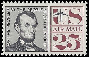 Scott C 59 25c US Airmail Abraham Lincoln 1960 Mint NH