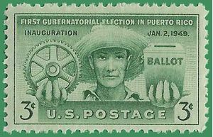 # 983 3c Puerto Rico 1948 Election 1949 Mint NH