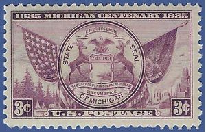# 775 3c 100th Anniversary Michigan Statehood 1935 Mint NH