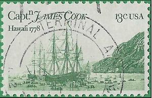 #1733 13c Capt. James Cook 200th  Anniversary 1978 Used