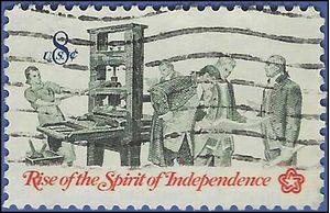 #1476 8c Printing Press and Patriots 1973 Used