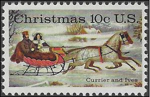 #1551 10c Christmas Currier and Ives 1974 Mint NH