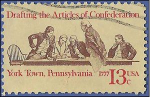 #1726 13c Drafting the Articles of Confederation 1977 Used