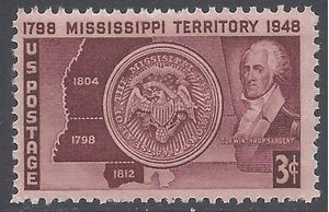 # 955 3c 150th Anniversary Mississippi Territory 1948 Mint NH