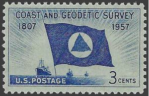 #1088 3c 150th Anniversary Coast and Geodetic Survey 1957 Mint NH