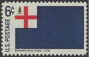 #1351 6c Historic American Flags Bunker Hill Flag 1775 1968 Mint NH