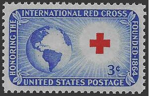 #1016 3c International Red Cross 1952 Mint NH