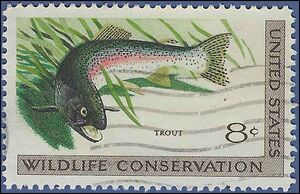 #1427 8c Wildlife Conservation Trout 1971 Used