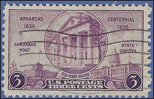 # 782 3c Arkansas Centennial 1936 Used