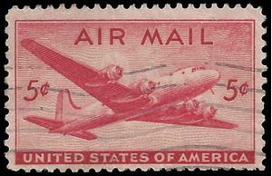 Scott C 32 5c US Airmail DC-4 Skymaster 1946 Used