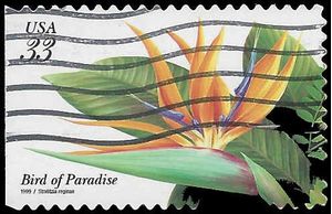 #3310 33c Tropical Flowers Bird of Paradise 1999 Used