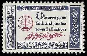 #1139 4c American Credo George Washington 1960 Used