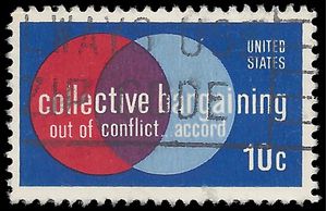 #1558 10c 50th Anniversary Collective Bargaining 1975 Used