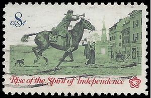 #1478 8c American Bicentennial Postrider 1973 Used