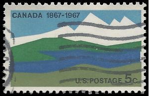 #1324 5c 100th Anniv. of Canada 1967 Used