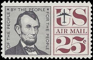 Scott C 59 25c US Airmail Abraham Lincoln 1960 Mint NH