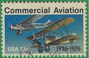 #1684 13c 50th Anniversary Commercial Aviation 1976 Used