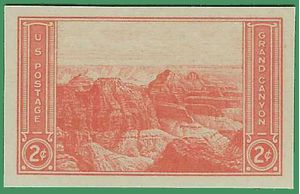 # 757 2c National Parks Grand Canyon Imperf. 1935 NGAI Mint VVLH